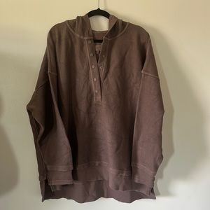 Aerie Textured Henley Hoodie